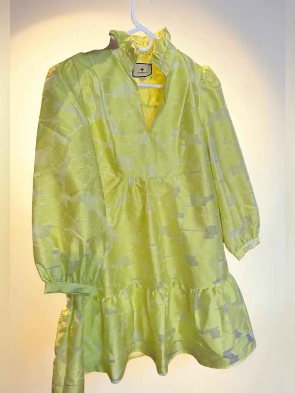 Tuckernuck Yellow Asymmetrical Ruffle Dress - Picture 3 of 6